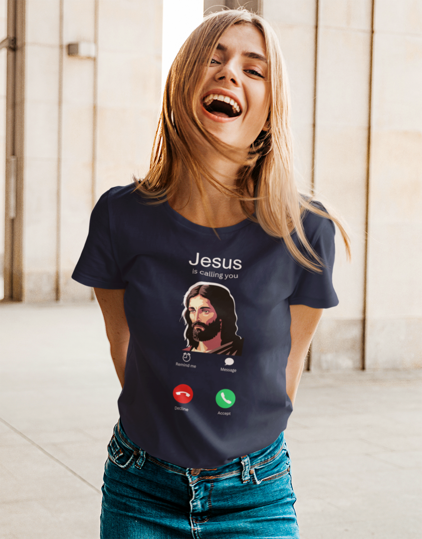 Jesus is Calling ☎️ (Dark Mode) Women's T-shirt