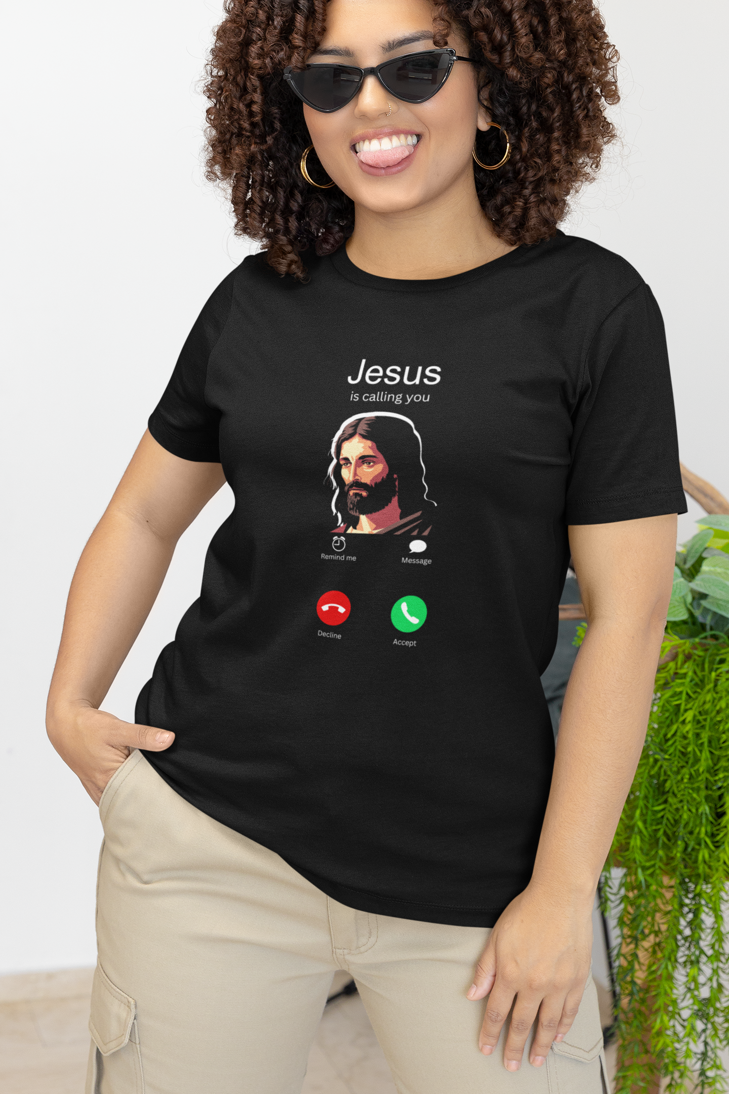 Jesus is Calling ☎️ (Dark Mode) Women's T-shirt