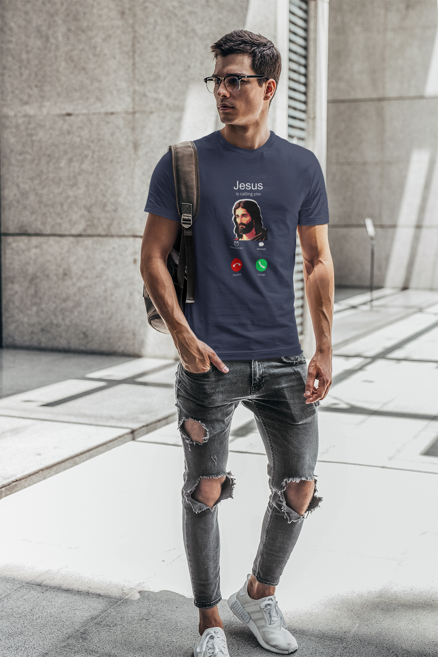 Jesus is Calling ☎️ (Dark Mode) Men's T-shirt
