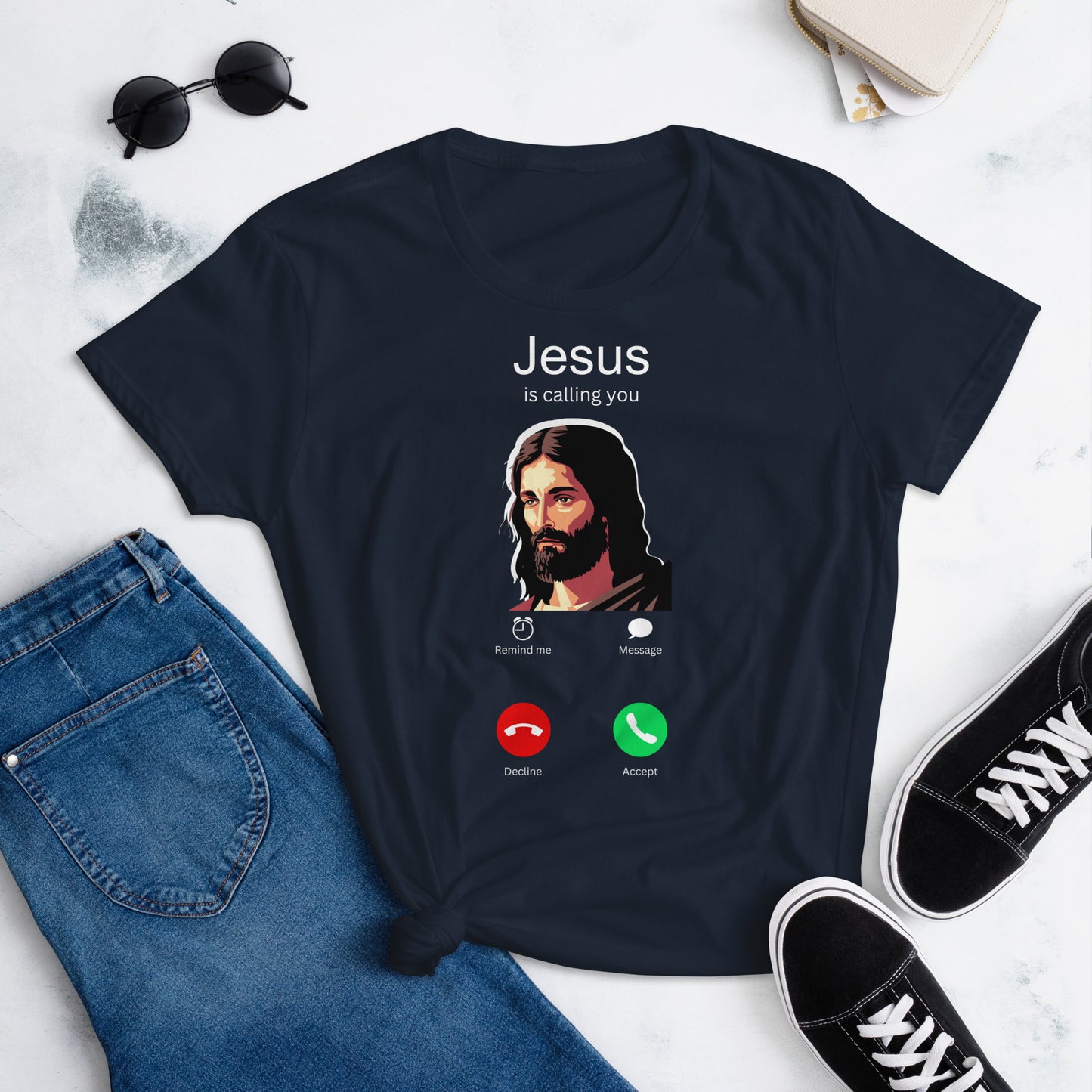 Jesus is Calling ☎️ (Dark Mode) Women's T-shirt